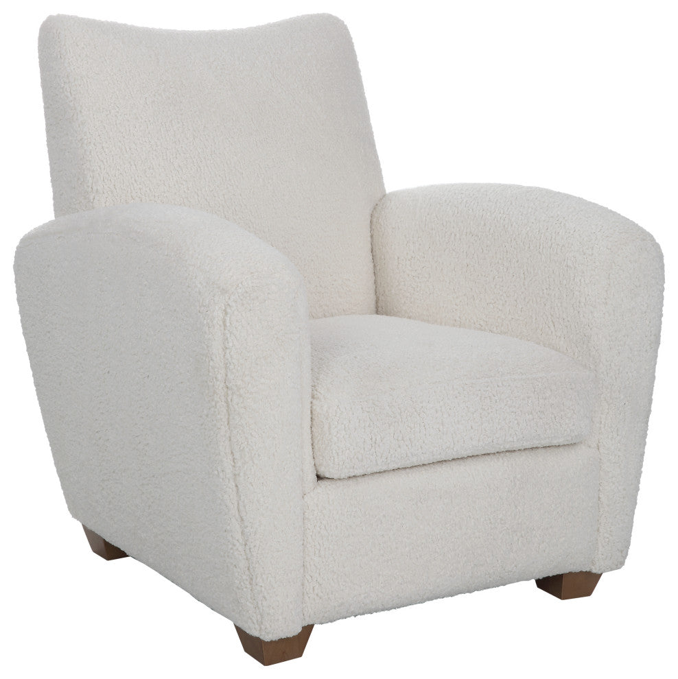 Uttermost Teddy White Shearling Accent Chair