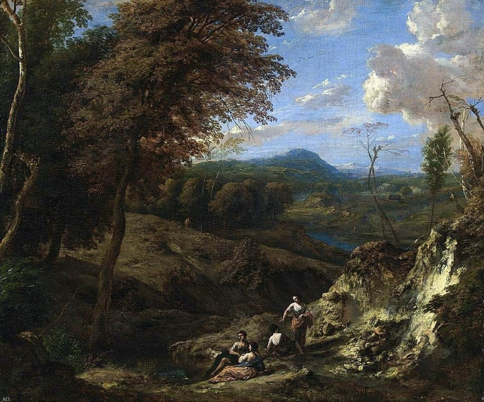 Cornelis Huysmans Wooded Hilly Landscape, Gallery Wrapped Canvas, 20"x25"