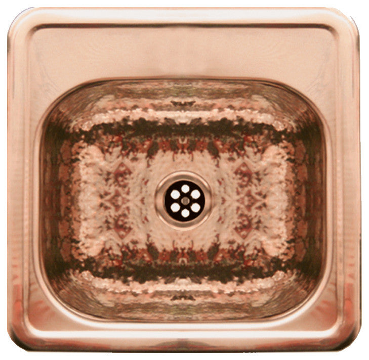 Decorative Square Drop-in Entertainment/Prep Sink With a Hammered Texture Bowl a