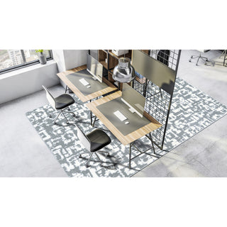 Joy Carpets WorkSpace Block Print Area Rug, Cloudy, 3'10" X 5'4"