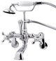 Kingston Brass Adjustable Center Wall Mount Tub Faucet, Polished Chrome