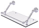 Dottingham 18" Floating Glass Shelf with Gallery Rail, Polished Chrome