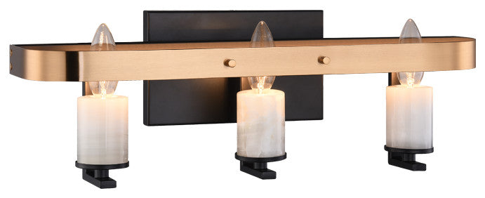 Matteo Lighting Crandle Wall Sconce, Black + Aged Gold Brass