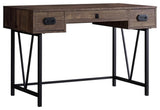 Computer Desk, Laptop, Storage Drawers, 48"L, Work, Metal, Brown, Black