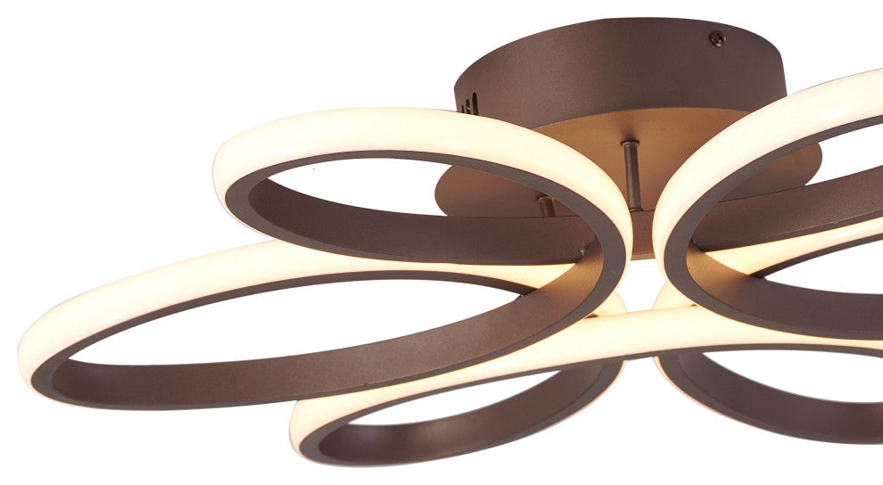 Satin Coffee LED Flush Mount With Acrylic Diffuser