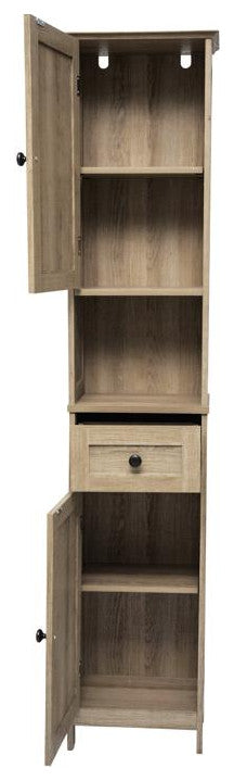 Dune Freestanding Bathroom Linen Tower Storage Cabinet, Brown