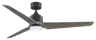 Fanimation TriAire Custom Ceiling Fan/LED Light, Matte Greige/Weathered Wood, 60
