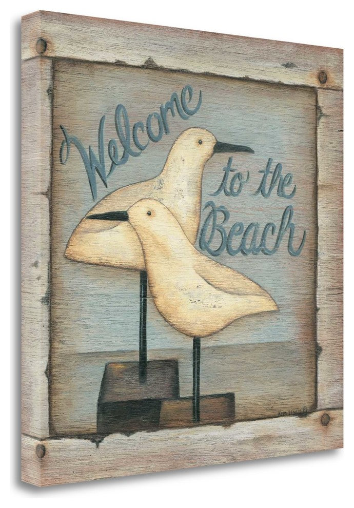 "Welcome To The Beach" By Kim Lewis, Giclee Print on Gallery Wrap Canvas