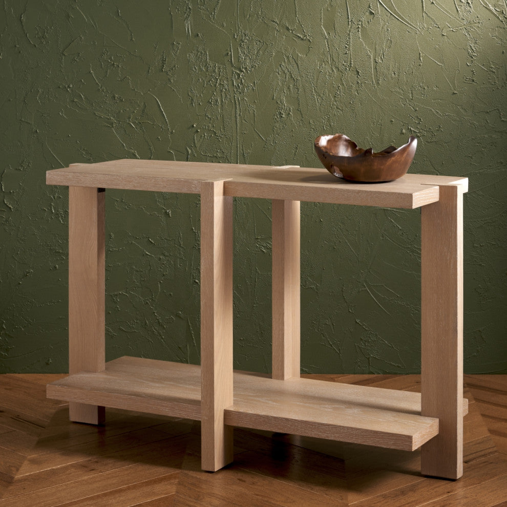 Safavieh Couture Quigley Rectangle Wood Console Table, Weathered Grey