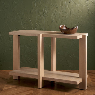 Safavieh Couture Quigley Rectangle Wood Console Table, Weathered Grey