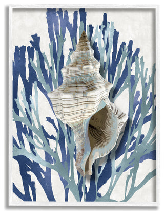 Tower Shell Coral Blue Beach Design, 11 x 14