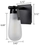 Black Raindrop Wall Sconce With Frosted Glass