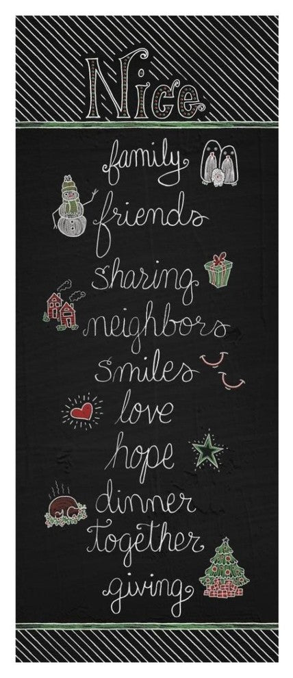 "Christmas Chalkboard Nice" Digital Paper Print by Elyse DeNeige, 18"x42"