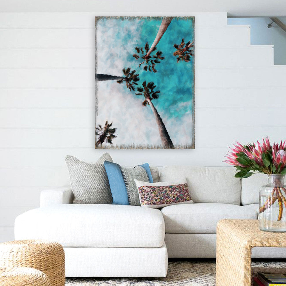 Palms Art Wooden Wall Art, Oversized 48x36