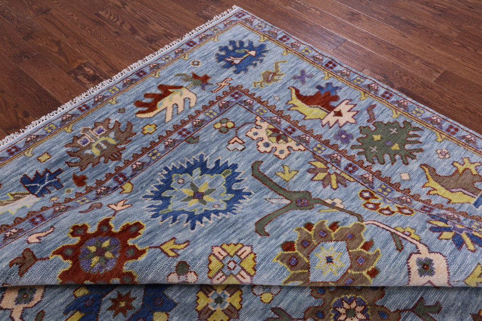 Hand Knotted Turkish Oushak Wool Rug 9' 3" X 11' 11" - Q13581