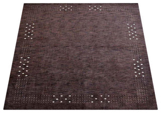 HAND KNOTTED LOOM WOOL ECO-FRIENDLY AREA RUGS - Square, Brown, Contemporary