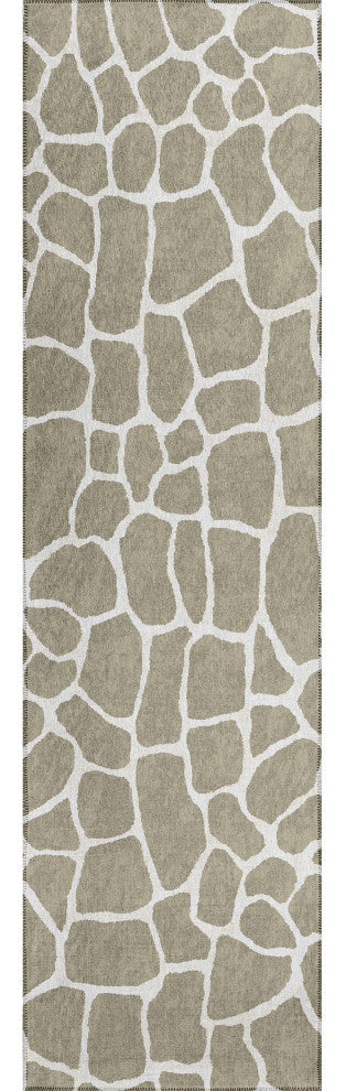 Indoor/Outdoor Mali ML4 Stone Machine Washable 2'3" x 12' Runner Rug