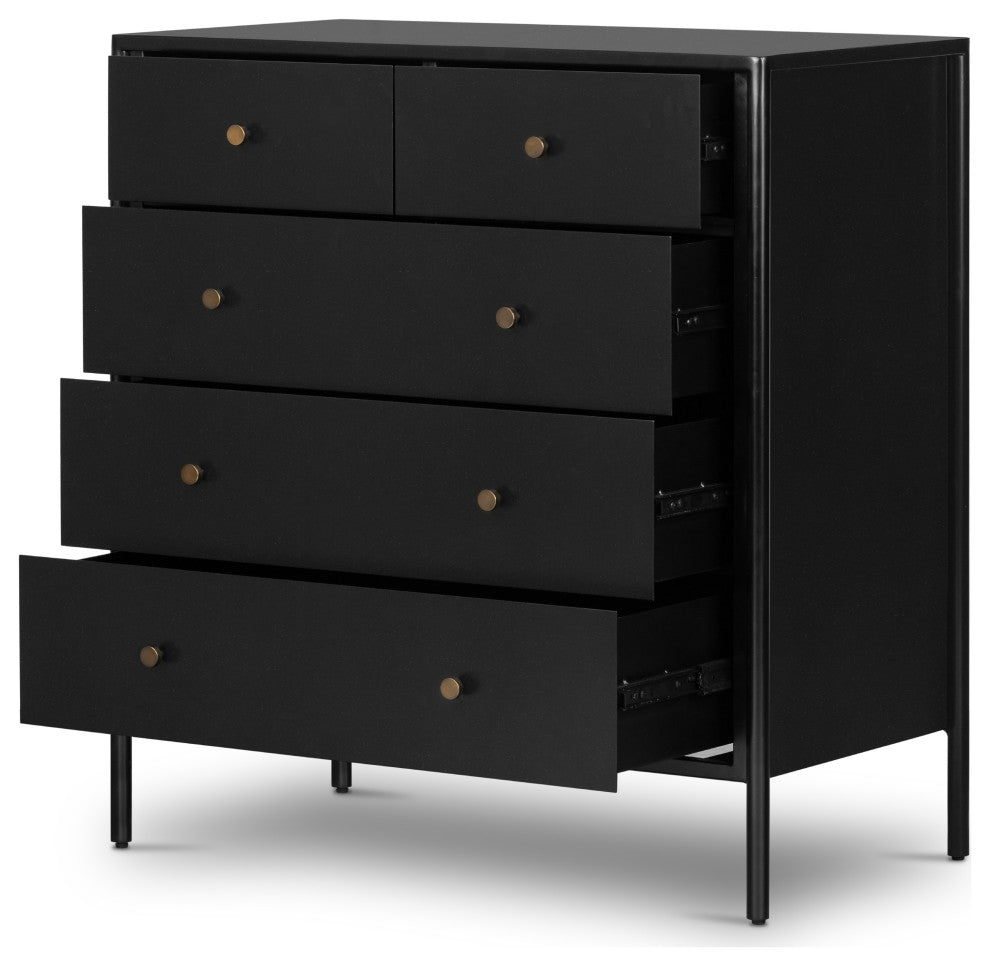 Soto 5 Drawer Dresser, Black