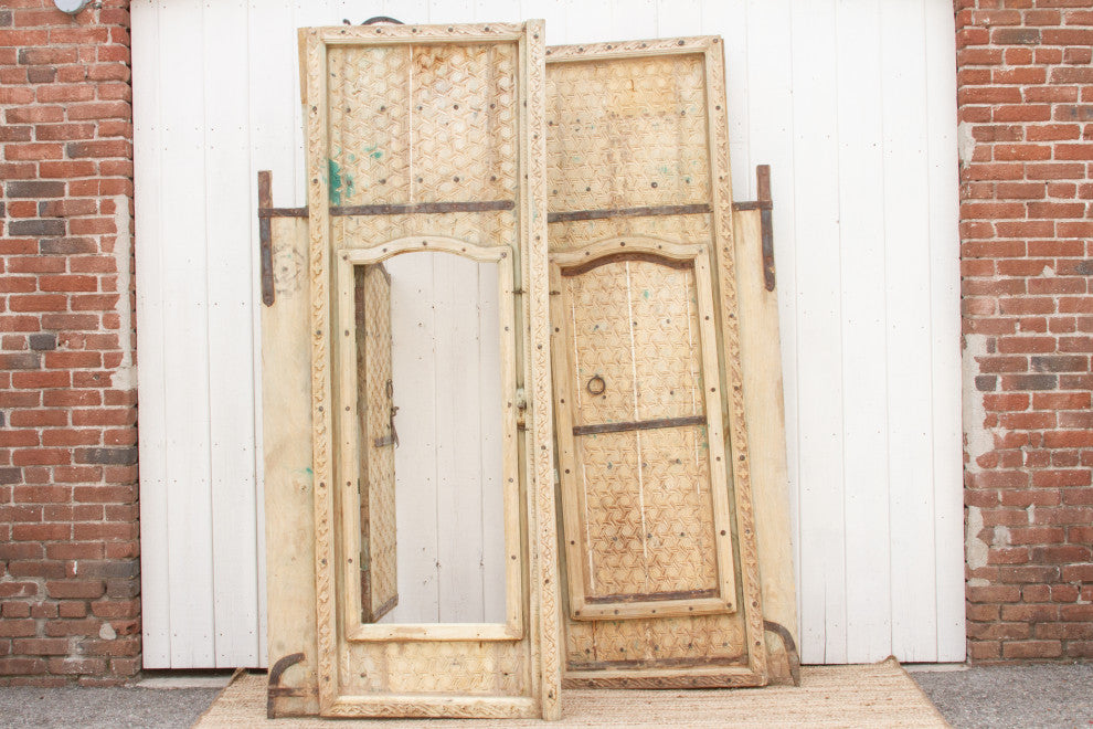 Pair of Antique Rajasthani Carved Doors