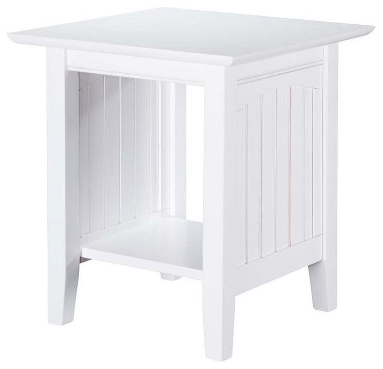 AFI Nantucket Solid Wood Transitional End Table in White