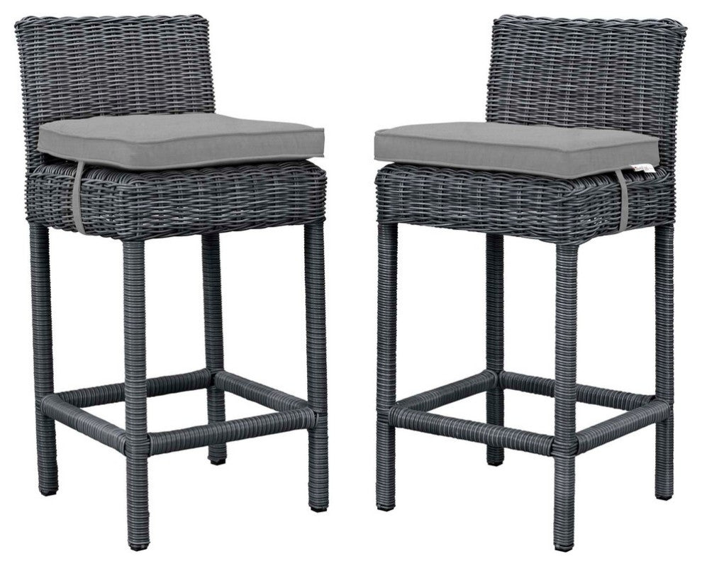 Canvas Gray Summon 2 Piece Outdoor Patio Sunbrella Pub Set