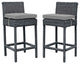 Canvas Gray Summon 2 Piece Outdoor Patio Sunbrella Pub Set