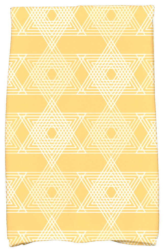 Star Light Decorative Holiday Geometric Print Hand Towel, Yellow