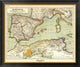 "Hispania, Mauretania et Africa" Framed Canvas Giclee by Unknown, 34x29"