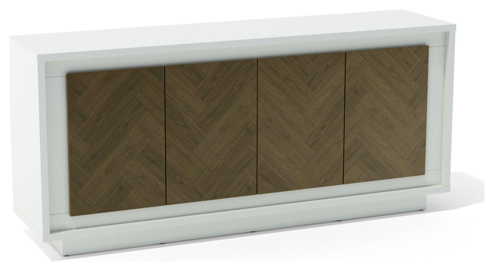 Paraggi Sideboard, White and Mahogany