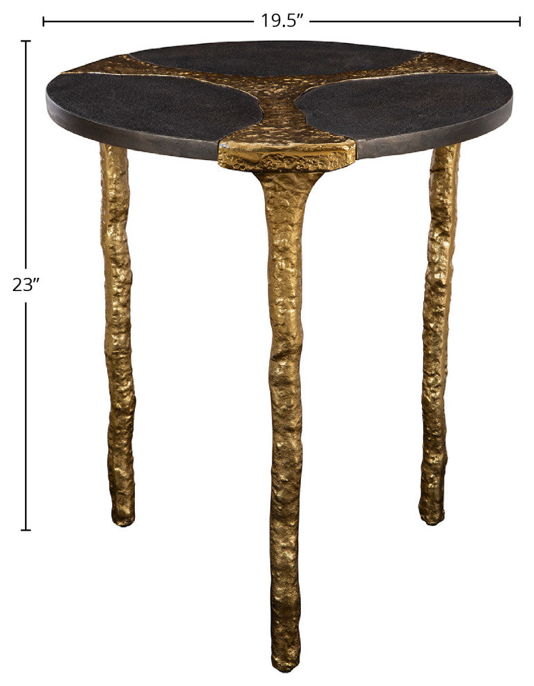 Thompson Aluminum End Table, Gold