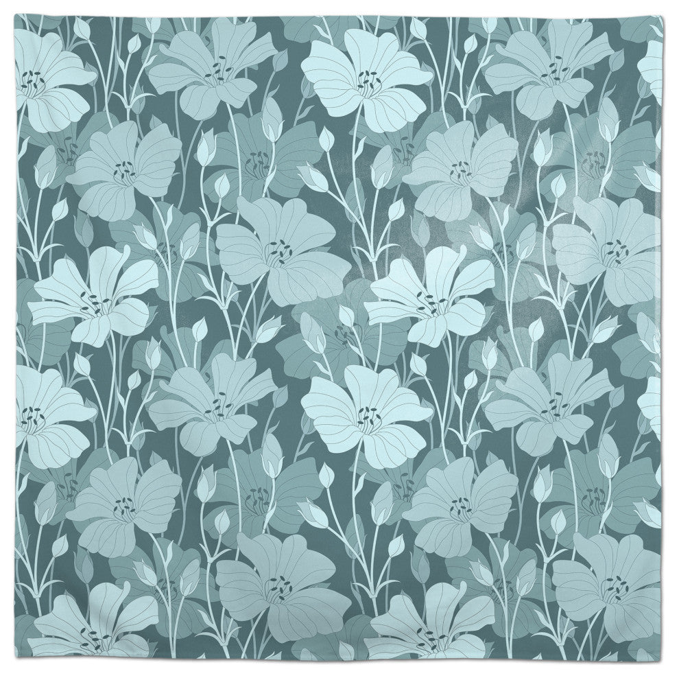 Floral Blooms Teal 2 58x58 Tablecloth