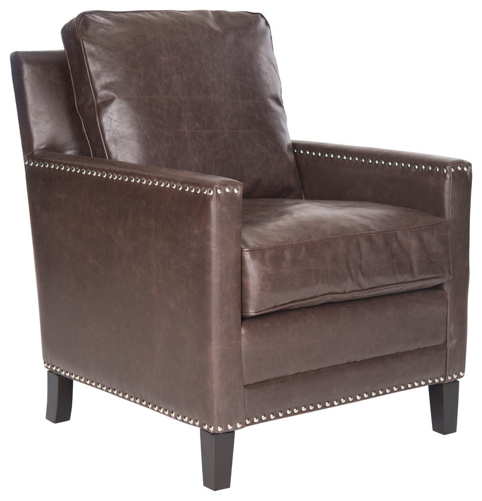 Safavieh Buckler Club Chair, Antique Brown, PU