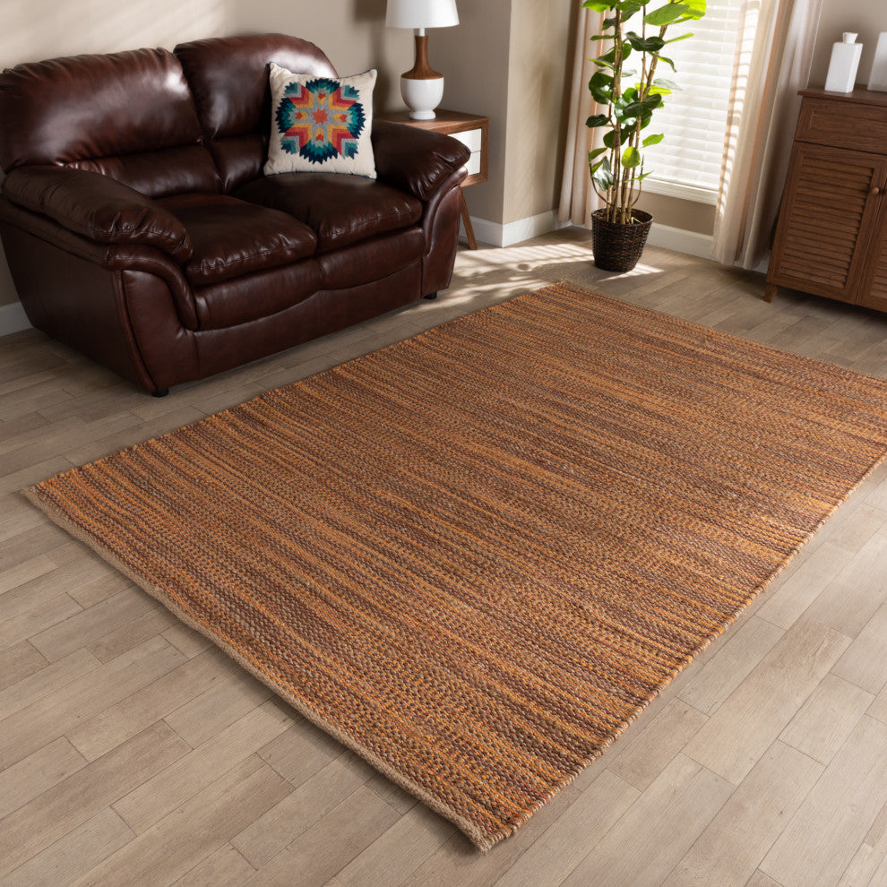 Michigan Modern Rust Handwoven Hemp Blend Area Rug