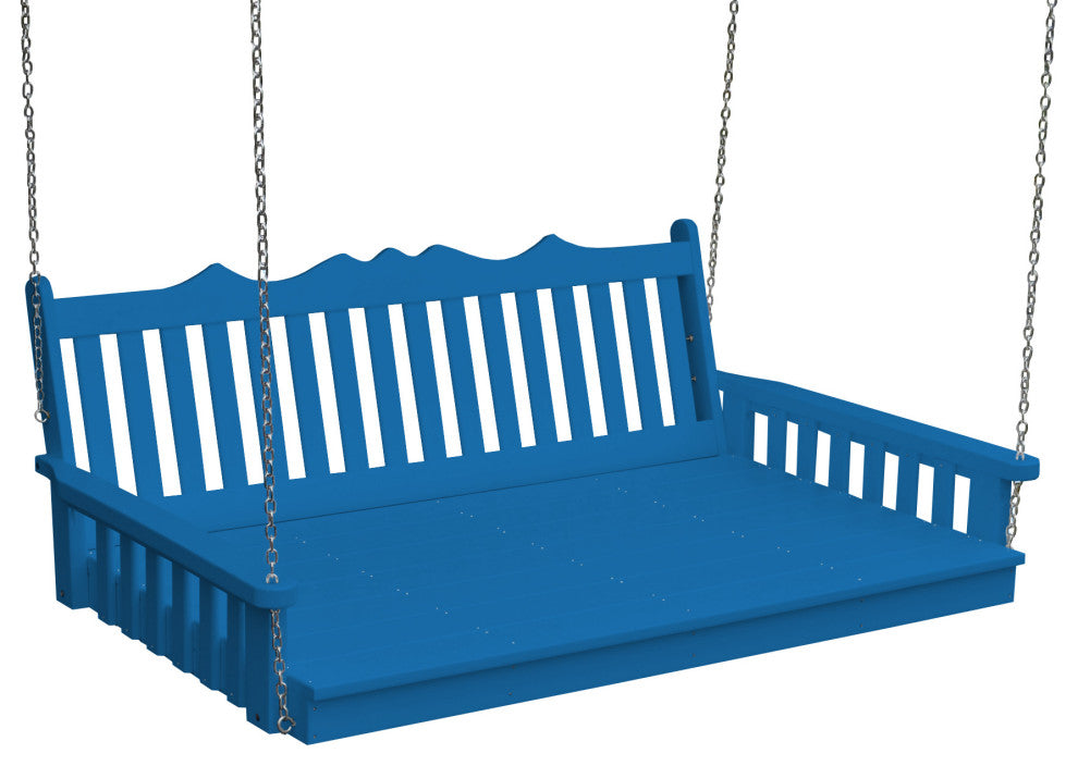 Poly Royal English Swingbed, Blue, 75 Inch