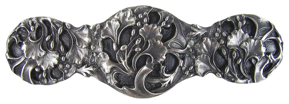 Florid Leaves Pull Antique Brass, Antique Pewter