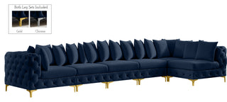 Tremblay Modular Sectional, Navy, L-Shaped, 6-Piece: Armless (4), Corner (2)