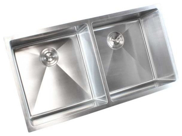 Stainless Steel Undermount 50/50 Double Bowl Kitchen Sink - 16 Gauge, Brushed St