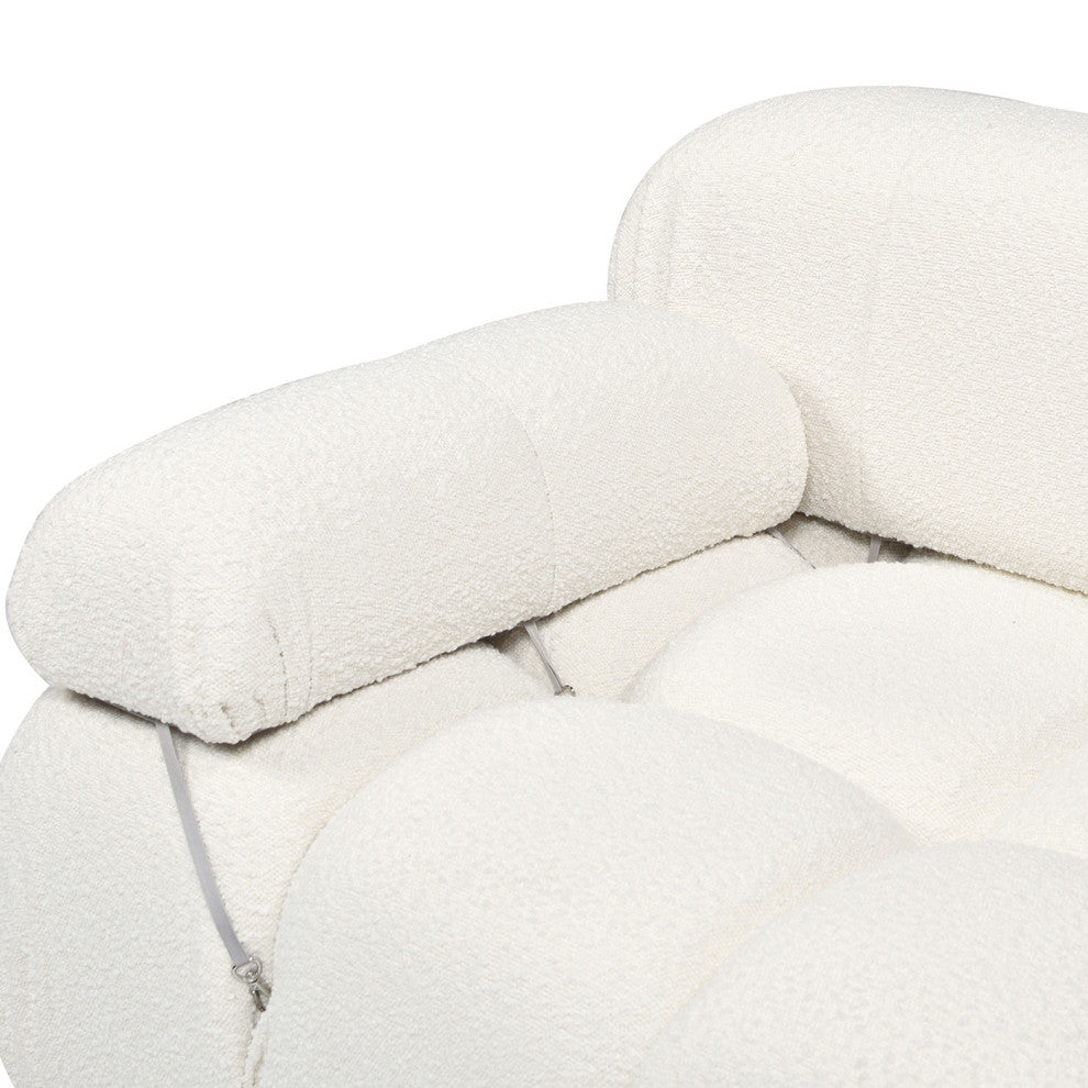 Marcel 36" Modular Arm Chair, Ivory White Boucle