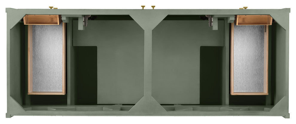 Chicago 60" Double Vanity, Smokey Celadon, No Top