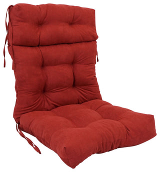 22-"x45" Solid Microsuede Tufted Chair Cushion Red