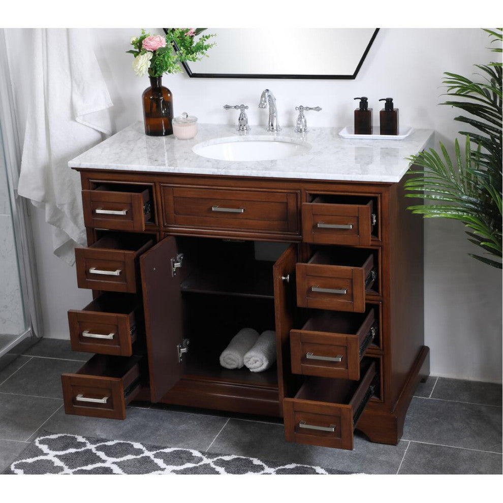 42" Single Bathroom Vanity Set, Teak