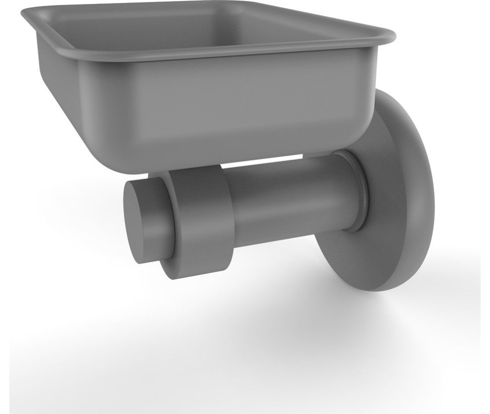 Mercury Wall Mounted Soap Dish, Matte Gray