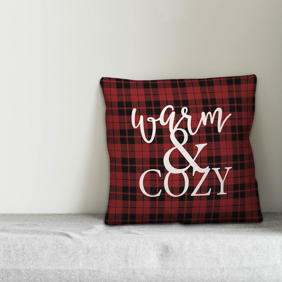 Plaid Warm & Cozy 16"x16" Throw Pillow Cover