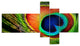 Peacock Feather, Photography Canvas Art Print, 60"x32", 5 panels