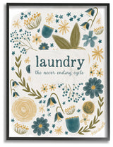 'The Never Ending Cycle Floral Typography', Framed Giclee, 11"x1.5"x14"
