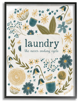 'The Never Ending Cycle Floral Typography', Framed Giclee, 11"x1.5"x14"