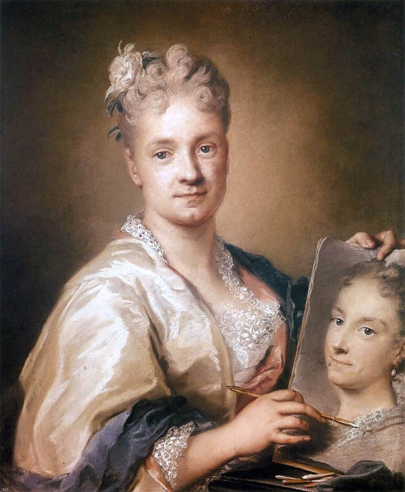 Rosalba Carriera Self-Portrait Holding a Portrait of Her Sister Wrapped Canvas