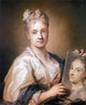 Rosalba Carriera Self-Portrait Holding a Portrait of Her Sister Wrapped Canvas