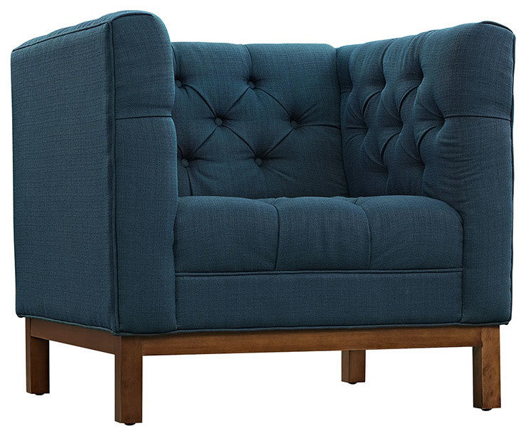 Modern Azure Panache Living Room Set Upholstered Fabric, 2-Piece Set