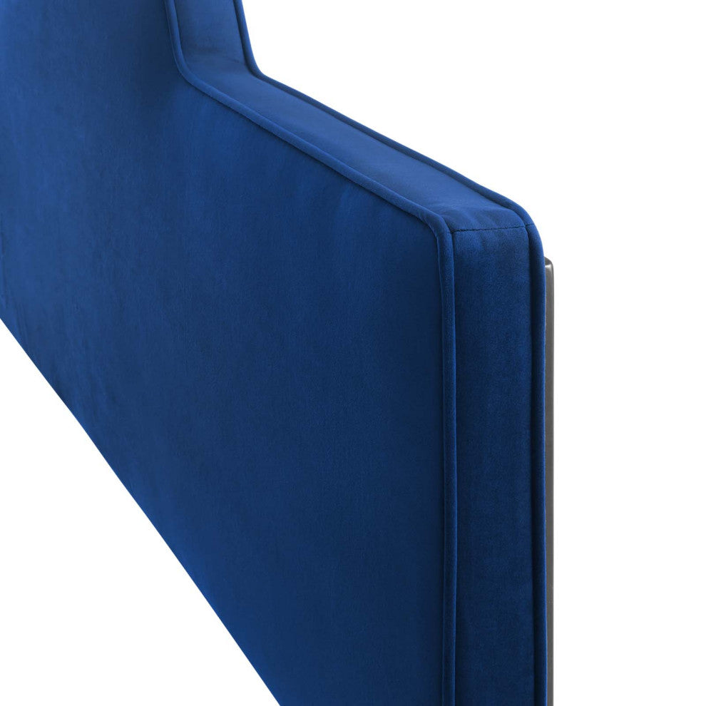 Headboard, King Size, Velvet, Blue Navy, Modern Contemporary, Bedroom Master
